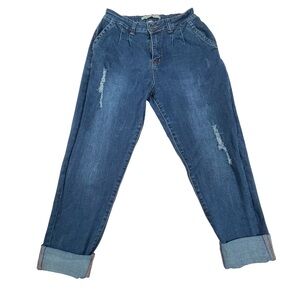 Lulumari Distressed Women’s Stretchy Jeans in Blue Size 11